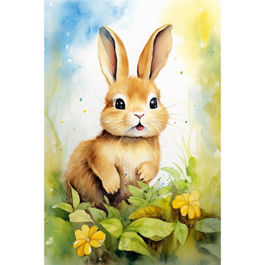 Rabbit Watercolor Canvas